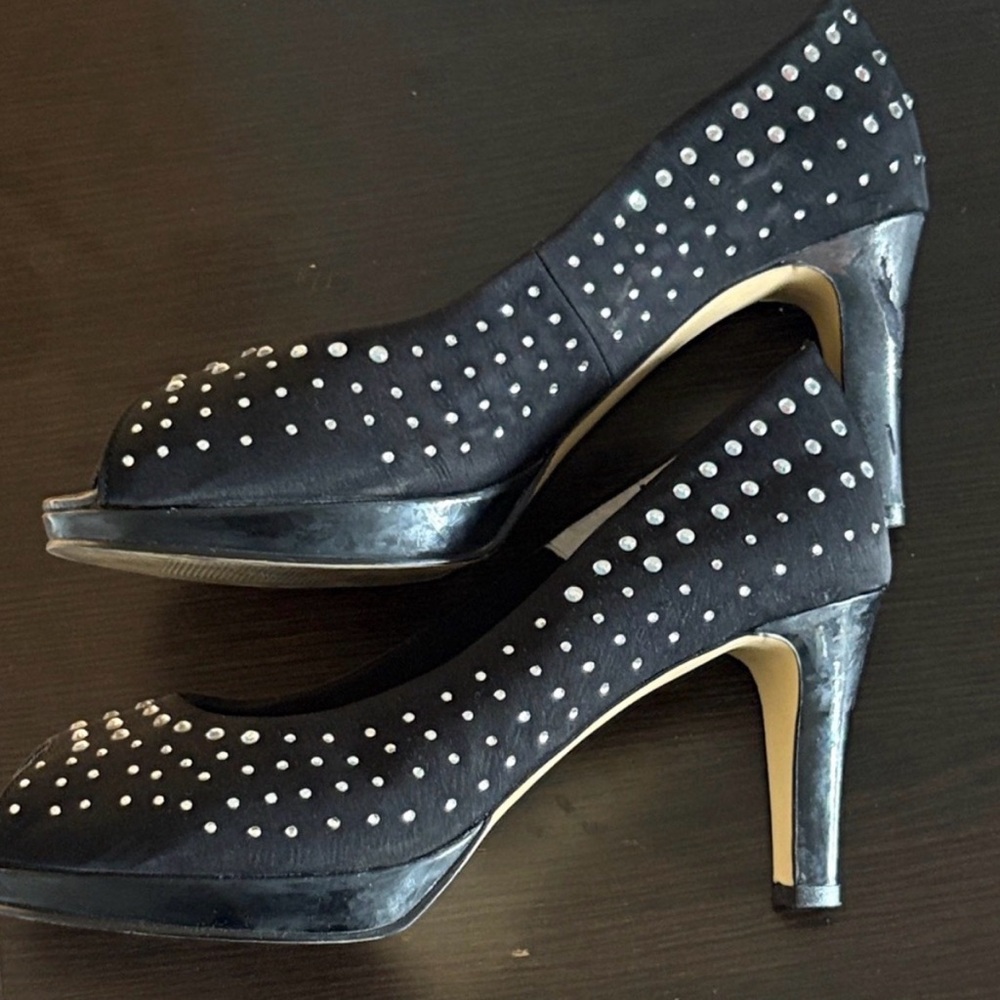 Chic Black Studded Heels